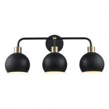 Trans Globe 22533 BKAG-BK - 3LT VANITY-BK METAL SHADES-BK-